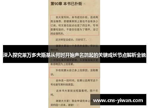 深入探究莱万多夫斯基从何时开始声名鹊起的关键成长节点解析全貌